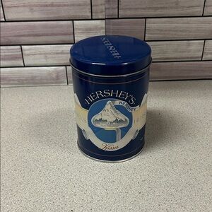 Vintage Herseys kisses Blue Tin Food Storage Container